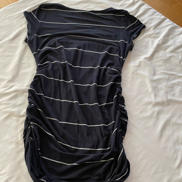 Black & White Striped Maternity Short-Sleeved Top - Picture 3 of 4